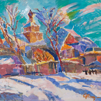 Pittura intitolato "Праздник зимы" da Olga Matveeva, Opera d'arte originale, Olio