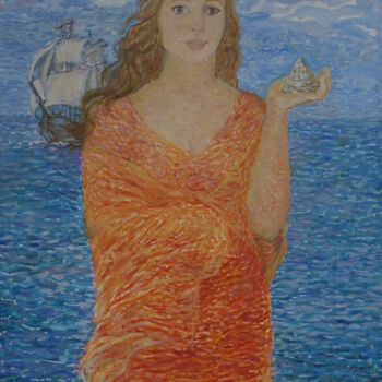 Schilderij getiteld "Тайна женщины" door Olga Matveeva, Origineel Kunstwerk, Olie