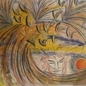 Schilderij getiteld "L'envol des Papillo…" door Scali'Arts, Origineel Kunstwerk, Olie