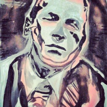 Schilderij getiteld "Man in suit" door Scar T., Origineel Kunstwerk, Acryl