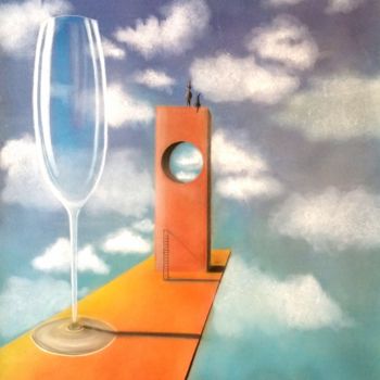 Disegno intitolato "Nuvole 1998" da Schascia, Opera d'arte originale, Pastello