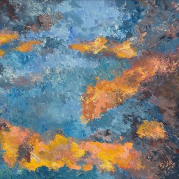 Картина под названием "Небо.Облака" - Polina Chavot, Подлинное произведение искусства, Темпера