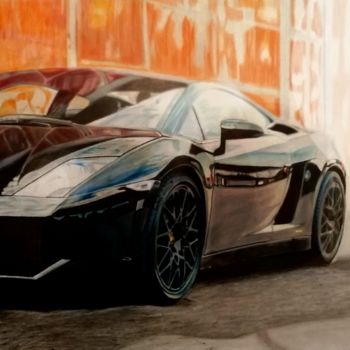 Zeichnungen mit dem Titel "Lamborghini" von Sokary, Original-Kunstwerk, Bleistift