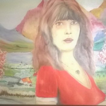 Painting titled "silvia" by Hubert Geraerts, Original Artwork, Acrylic