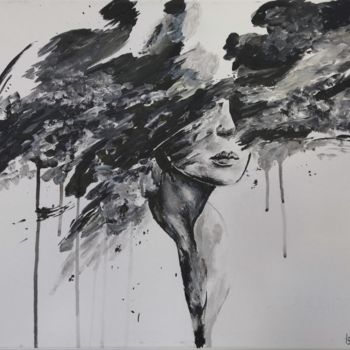 Malerei mit dem Titel "Das Mädchen in sein…" von Igor Schick, Original-Kunstwerk, Acryl