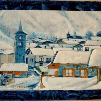 Картина под названием "Paysage de neige" - Francis Privet, Подлинное произведение искусства