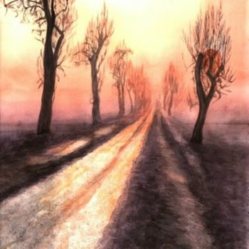 Painting titled "Brouillard dans le…" by Francis Privet, Original Artwork