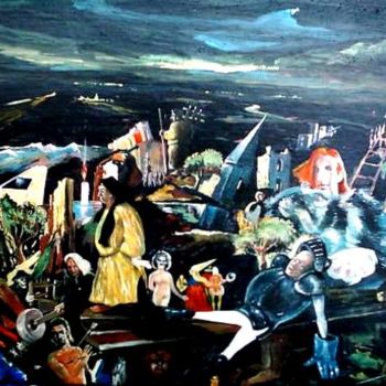 Pittura intitolato "Уставший рыцарь." da Schljachow, Opera d'arte originale, Olio