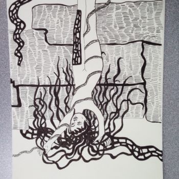 Drawing titled "Eve et le serpent.j…" by Patricia Schmitzer, Original Artwork, Ink