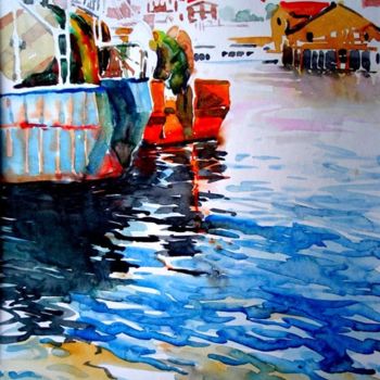 Painting titled "clochester harbor,…" by Wolfgang Schneeweiss, Original Artwork