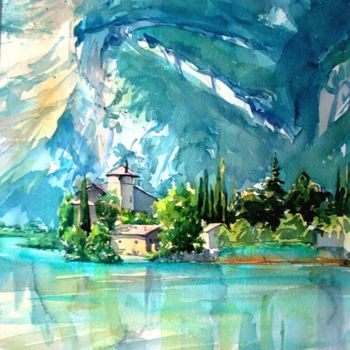 Peinture intitulée "am Lago di Toblino,…" par Wolfgang Schneeweiss, Œuvre d'art originale