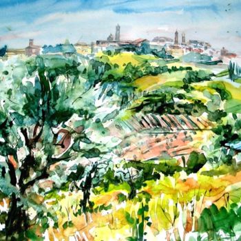 Painting titled "Siena, Toskana, Ita…" by Wolfgang Schneeweiss, Original Artwork