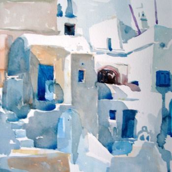 Painting titled "in Oia, Santorin, G…" by Wolfgang Schneeweiss, Original Artwork