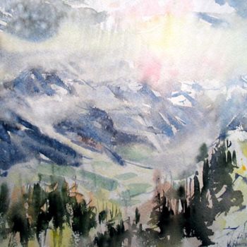 Malerei mit dem Titel "bei Berchtesgaden,…" von Wolfgang Schneeweiss, Original-Kunstwerk