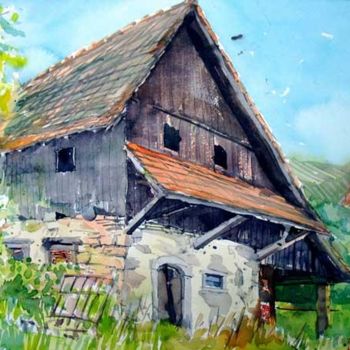 Painting titled "Hof-TRINKAUS-im-Sul…" by Wolfgang Schneeweiss, Original Artwork, Other