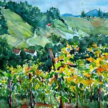 Painting titled "Blick ins Sulztal,…" by Wolfgang Schneeweiss, Original Artwork, Other