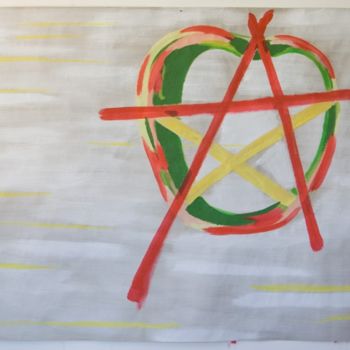 Pittura intitolato "the apple of confli…" da Schockraum, Opera d'arte originale