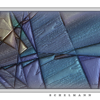 Отпечатки и Гравюры под названием "PRR,BLUE" - Schoelmann, Подлинное произведение искусства, Акрил Установлен на картон