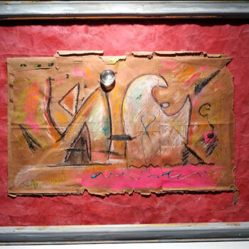 Painting titled "PINK SHARK" by Schoelmann, Original Artwork, Pastel Mounted on Cardboard