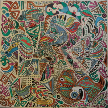 Malerei mit dem Titel "Jinete" von Carlos Ascurra (schoktaArts), Original-Kunstwerk, Acryl