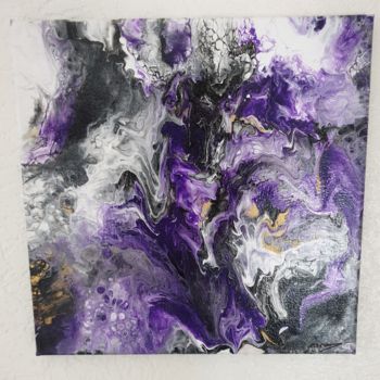 Painting titled "Volutes violettes" by Caro Schwalm, Original Artwork, Acrylic