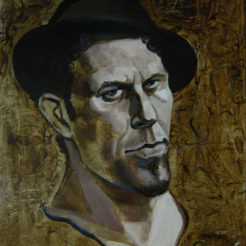 Painting titled "Tom Waits" by Irina Ozhereleva, Original Artwork, Oil