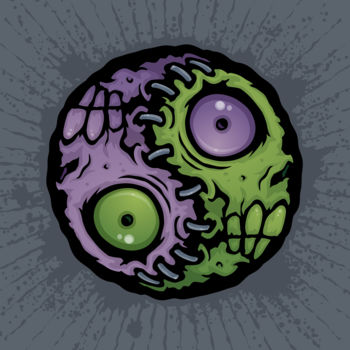 Digital Arts titled "Zombie Yin-Yang" by John Schwegel, Original Artwork, 2D Digital Work