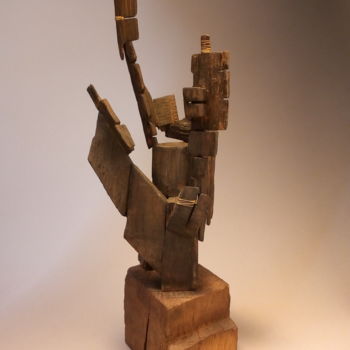 Sculpture intitulée "Accumulation" par François Schwoebel, Œuvre d'art originale, Bois