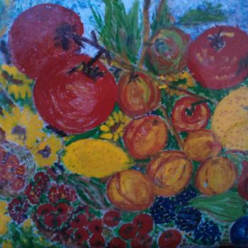 Pittura intitolato "Frutta mature-margh…" da Maria Silveria Sciarra, Opera d'arte originale, Smalto