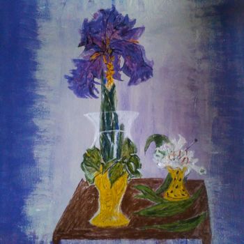 Pintura intitulada "Vaso in cristallo e…" por Maria Silveria Sciarra, Obras de arte originais, Acrílico