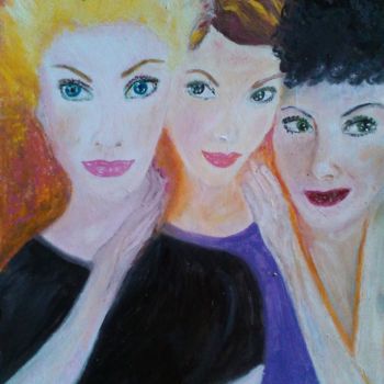 Malerei mit dem Titel "Lily et ses amies" von Maria Silveria Sciarra, Original-Kunstwerk, Tempera