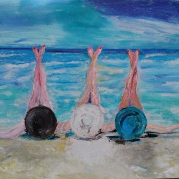 Malarstwo zatytułowany „Les trois amies à l…” autorstwa Maria Silveria Sciarra, Oryginalna praca, Tempera
