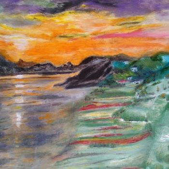 Pittura intitolato "Il sole tramonta su…" da Maria Silveria Sciarra, Opera d'arte originale, Tempera