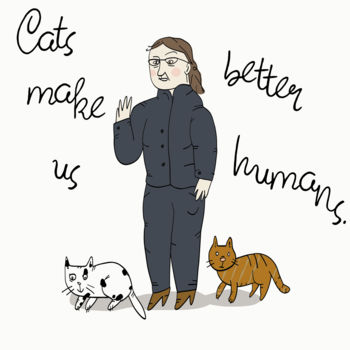 「Cat owners」というタイトルのデジタルアーツ Danka Markiewiczによって, オリジナルのアートワーク, 2Dデジタルワーク