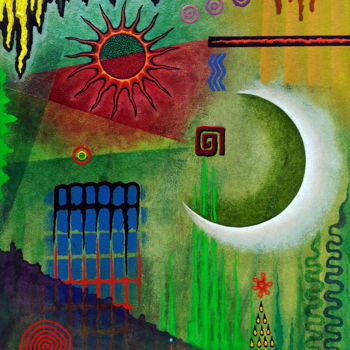 Картина под названием "Composición abstrac…" - Sciortino, Подлинное произведение искусства, Акрил Установлен на Деревянная п…