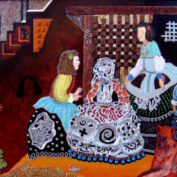 Pintura titulada "Las Meninas" por Sciortino, Obra de arte original, Acrílico