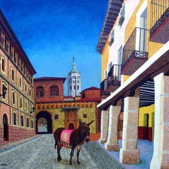 Painting titled "Daroca - Baguena  (…" by Sciortino, Original Artwork, Acrylic Mounted on Wood Panel
