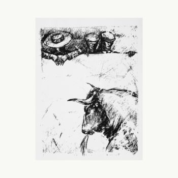 Printmaking titled "Corrida" by Aleksei Dmitriev, Original Artwork, Screenprinting