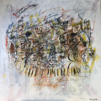 Картина под названием "Visage brut" - Scob, Подлинное произведение искусства, Акрил Установлен на Деревянная рама для носилок
