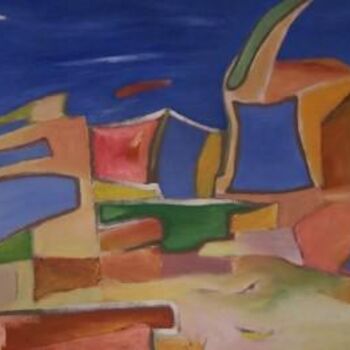 Painting titled "New Mexico" by Scott Spencer, Original Artwork, Oil Mounted on Wood Stretcher frame