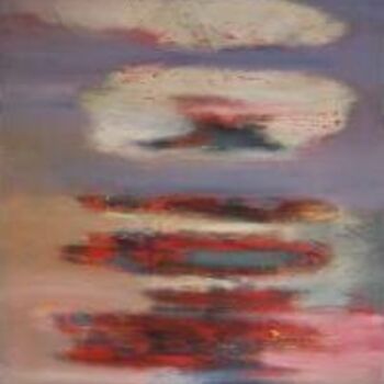 Painting titled "Cloud Cover" by Scott Spencer, Original Artwork, Oil Mounted on Wood Stretcher frame