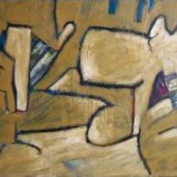 Painting titled "Dog Park" by Scott Spencer, Original Artwork, Oil Mounted on Wood Stretcher frame