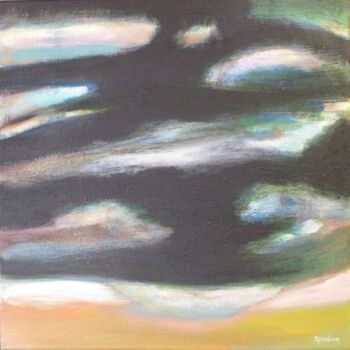 Pittura intitolato "Cloudy Night" da Scott Spencer, Opera d'arte originale, Acrilico Montato su Telaio per barella in legno