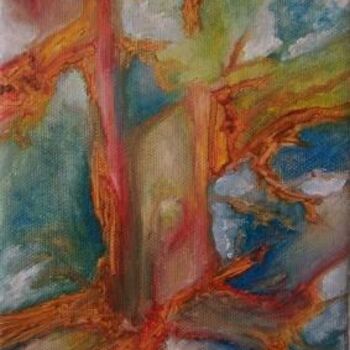 Ζωγραφική με τίτλο "Celestial Forest" από Scott Spencer, Αυθεντικά έργα τέχνης, Λάδι Τοποθετήθηκε στο Ξύλινο φορείο σκελετό