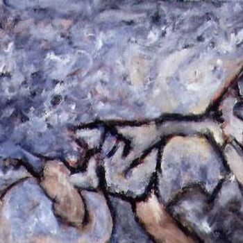Ζωγραφική με τίτλο "Pachyderm" από Scott Spencer, Αυθεντικά έργα τέχνης, Λάδι Τοποθετήθηκε στο Ξύλινο φορείο σκελετό