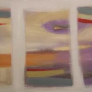 Painting titled "Three Glimpses" by Scott Spencer, Original Artwork, Oil Mounted on Wood Stretcher frame