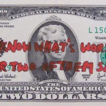 Desenho intitulada "Two Dollar Bill" por Scott Spencer, Obras de arte originais, Colagens
