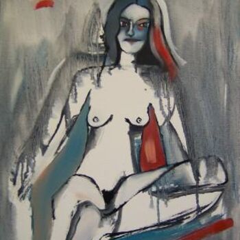 Painting titled "Lady Tuesday" by Scott Spencer, Original Artwork, Oil Mounted on Wood Stretcher frame