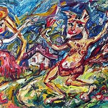 Pittura intitolato "Nagymama finálé / G…" da Csilla Krisztina Schneider, Opera d'arte originale, Olio