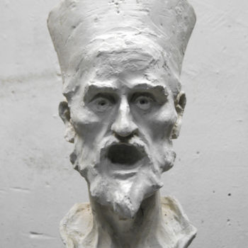 Sculptuur getiteld "Pop Gapon" door Alexander Eremin, Origineel Kunstwerk, Gips